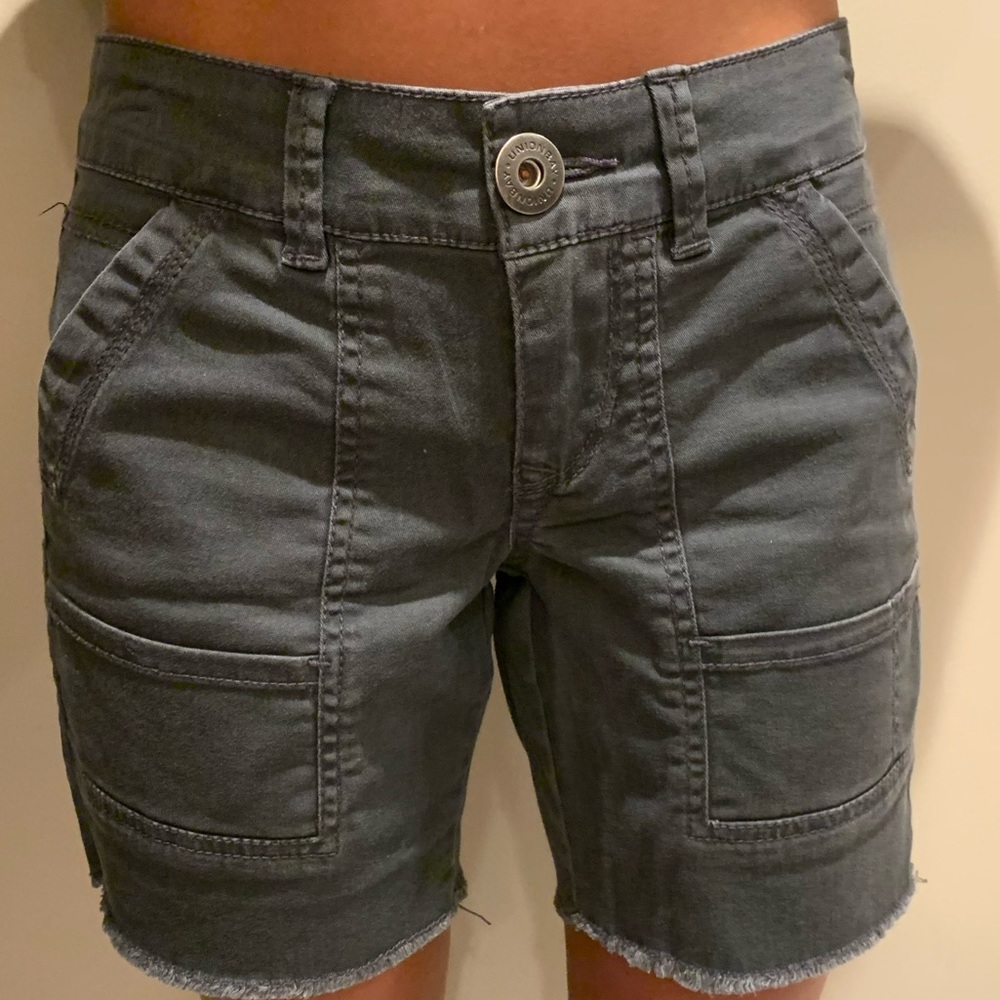 Charcoal gray cargo shorts